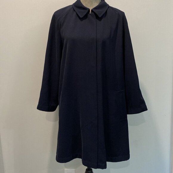 Hilary Radley Blue Trench Coat Size 12 - Picture 6 of 15